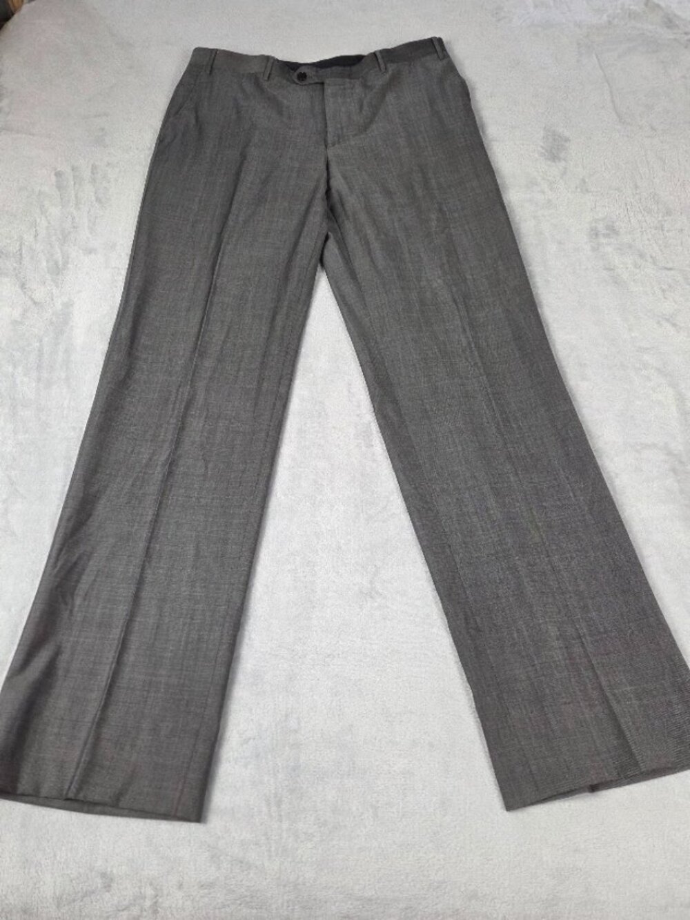 Corneliani Mens Dress Pants 52 7 L 100% Extrafine Virgin Wool Charcoal Grey Ital